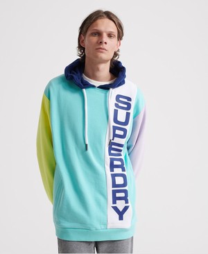 Superdry Ticket Type Oversized Férfi Kapucnis Pulóver Kék | WJZEG4238